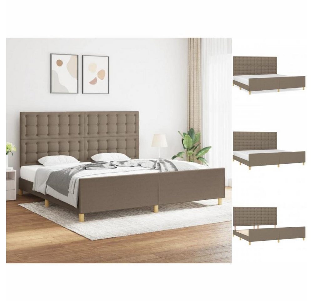 vidaXL Bettgestell Bettrahmen mit Kopfteil Taupe 200x200 cm Stoff Bett Bett günstig online kaufen