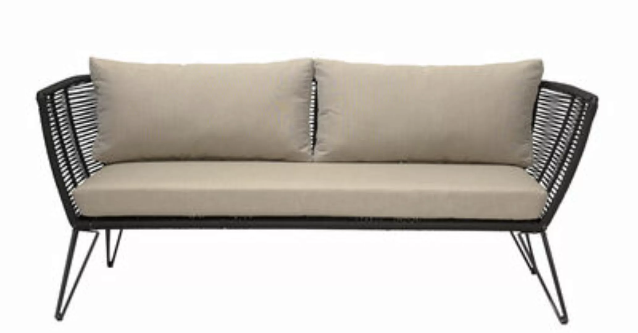 Gartensofa 3-Sitzer Mundo textil schwarz beige / L 175 cm - für Haus, Terra günstig online kaufen