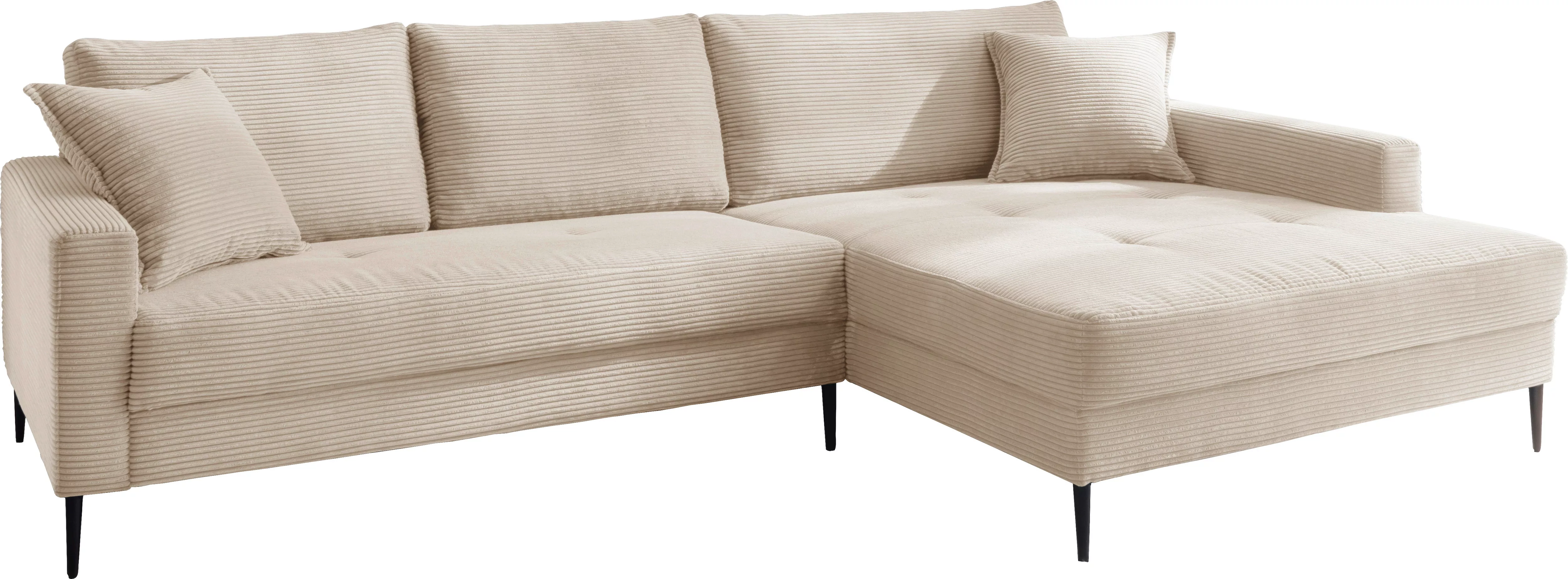 Trends by HG Ecksofa "Summer L-Form", in Cord-Stoff mit Metallfuß günstig online kaufen