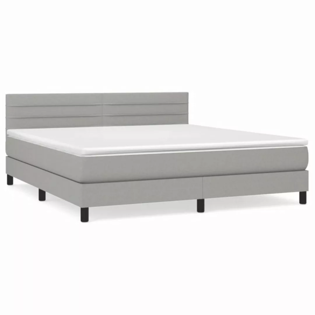 vidaXL Bettgestell Boxspringbett mit Matratze Hellgrau 160x200 cm Stoff Bet günstig online kaufen