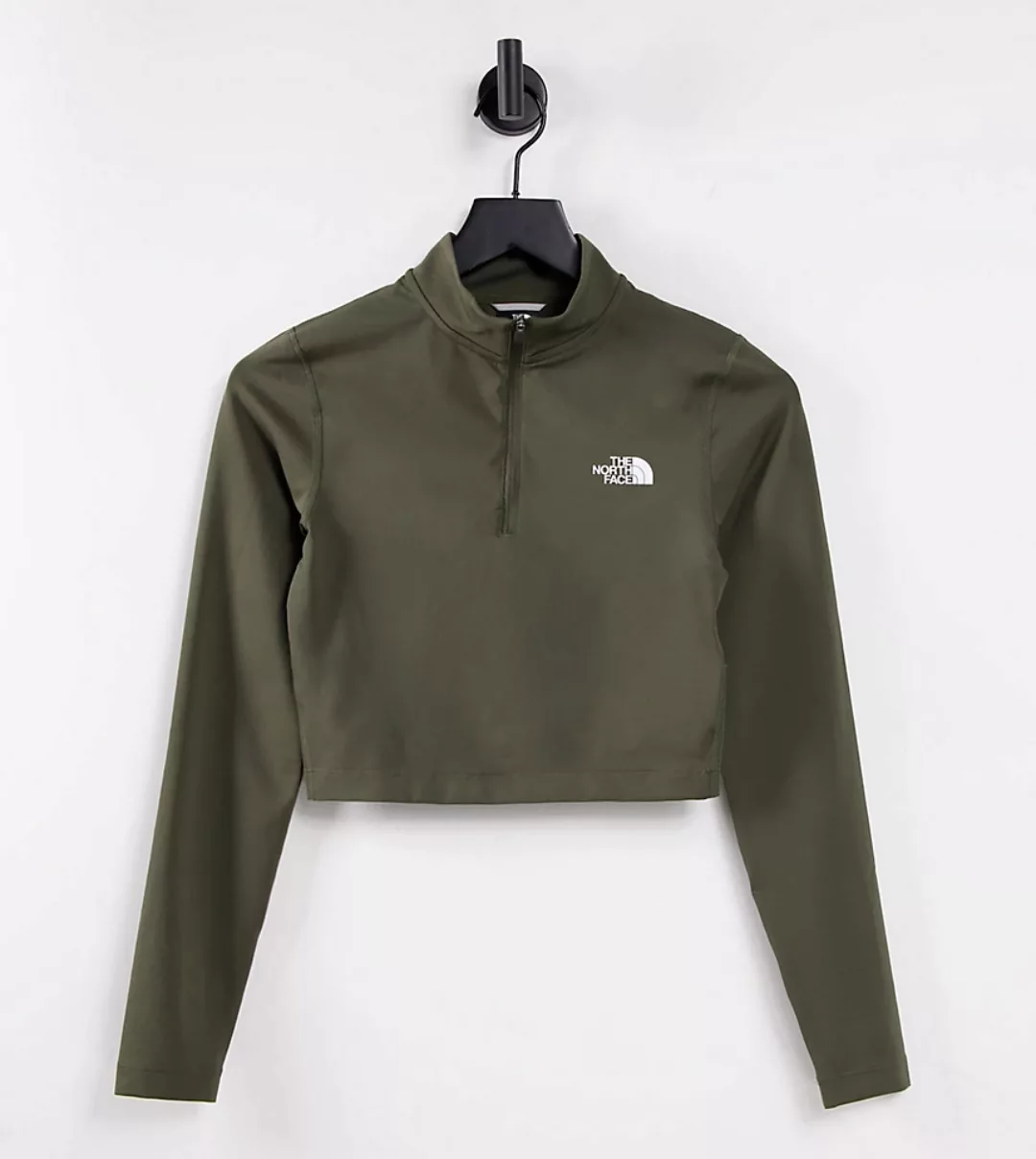 The North Face – Langärmliges Shirt in Khaki mit kurzem Schnitt und kurzem günstig online kaufen