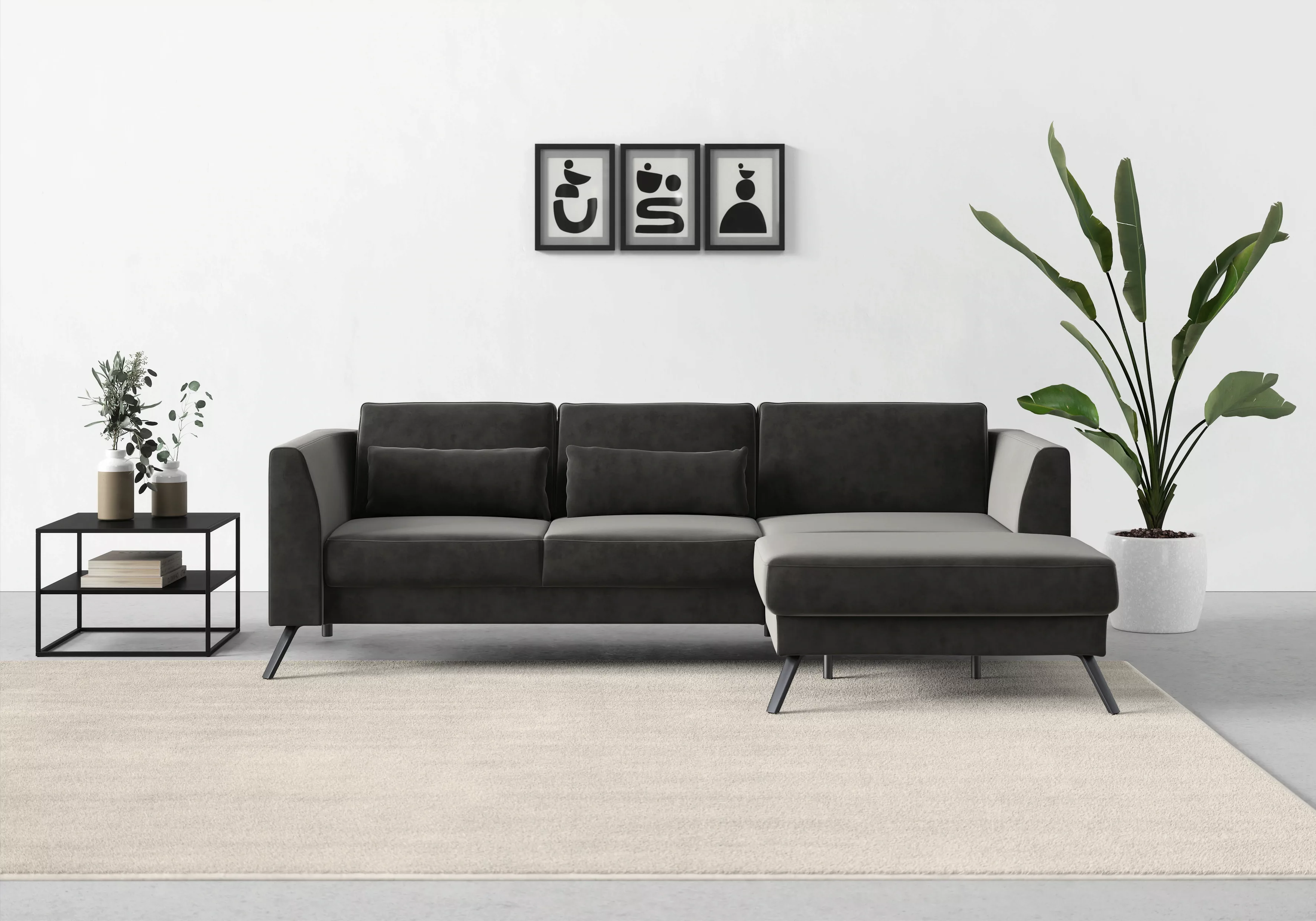 sit&more Ecksofa "Lindholm L-Form", mit Sitztiefenverstellung und Federkern günstig online kaufen