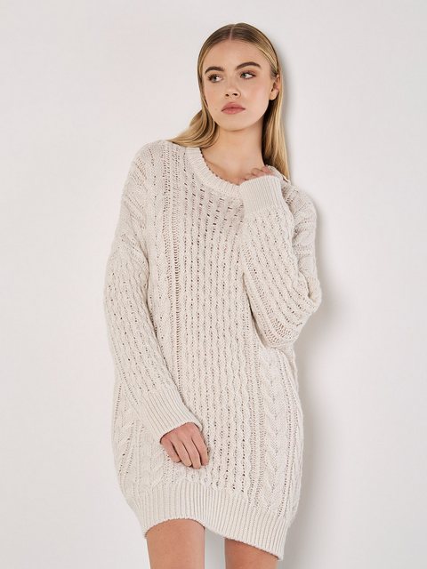 Apricot Strickpullover Zopfmuster-Pullover-Kleid, in oversized Passform günstig online kaufen