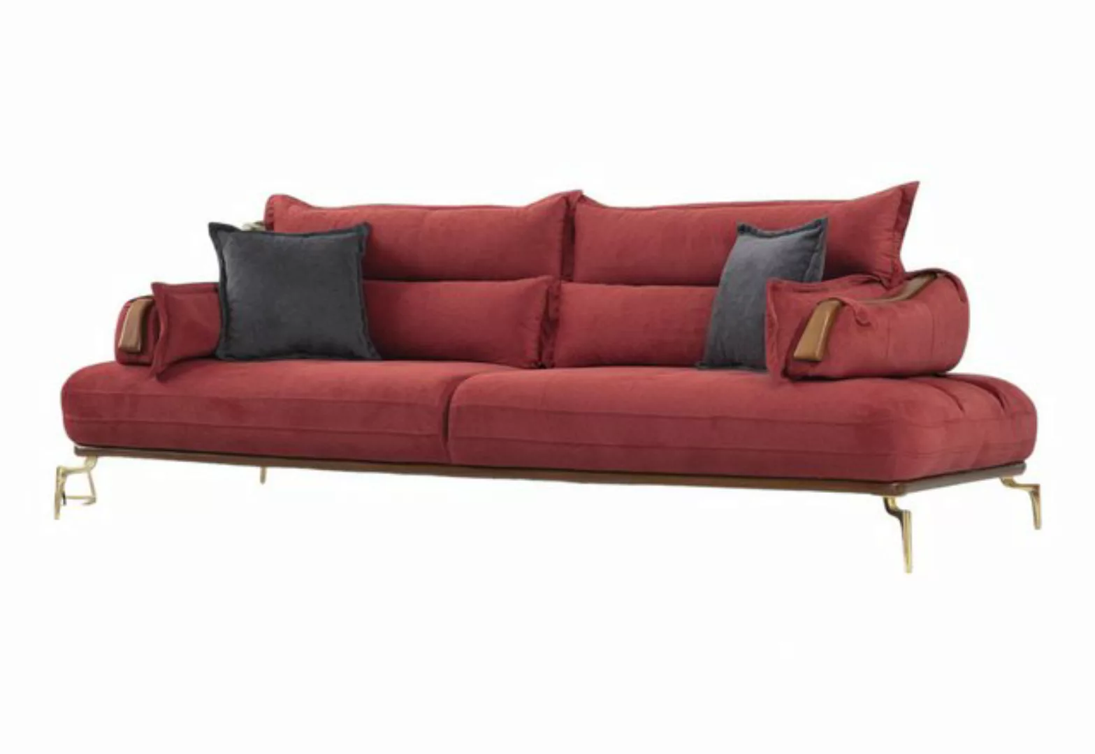 JVmoebel 3-Sitzer Perfekte 3-Sitzer Sofa Modern Holz Wohnzimmer Möbel Rot f günstig online kaufen