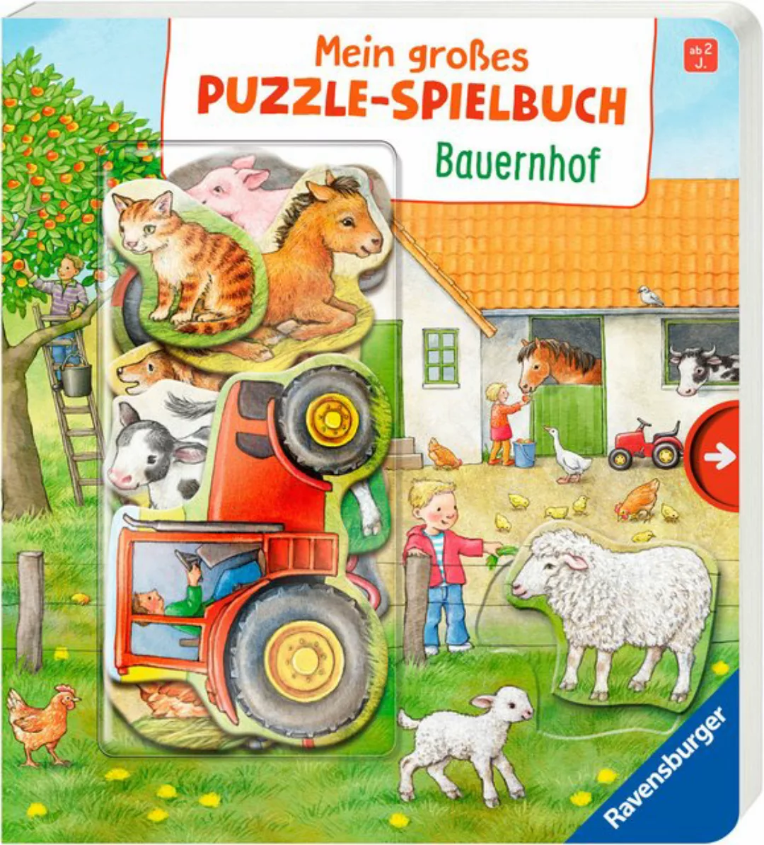 Ravensburger Buch Pappbilderbuch, Mein großes Puzzle-Spielbuch: Bauernhof günstig online kaufen