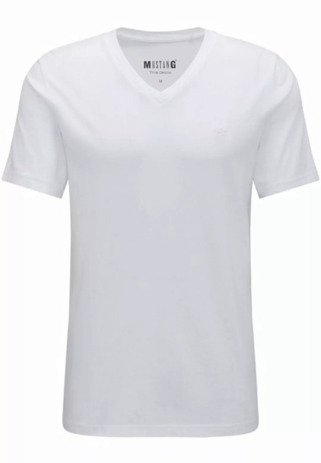 MUSTANG V-Shirt mit Logostickerei günstig online kaufen