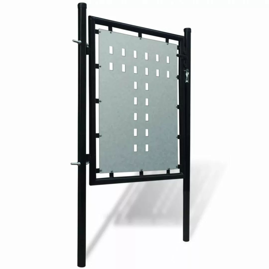 Zauntor Gartentor Einzeltor Schwarz 100 X 150 Cm günstig online kaufen