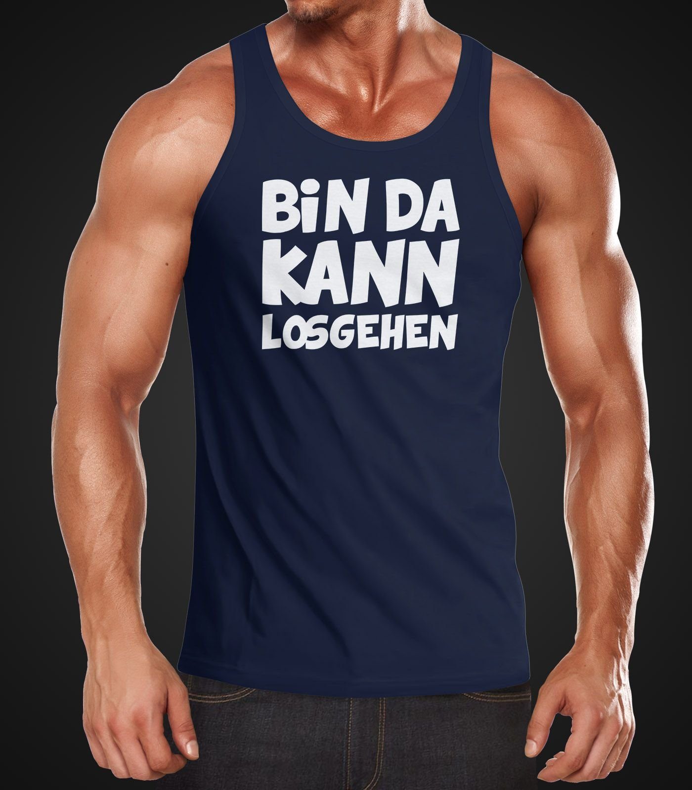 MoonWorks Tanktop Herren Tanktop Spruch Bin günstig online kaufen