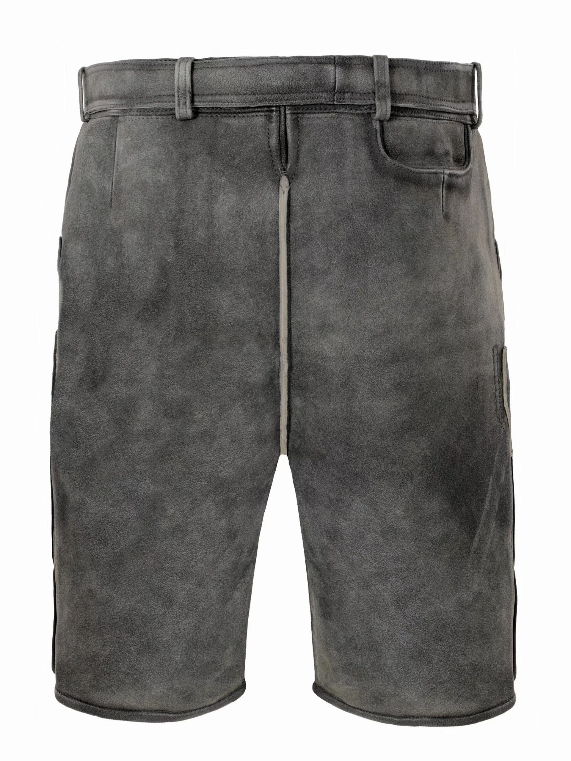 Trachtenlederhose Trachtenlederhose kurz Oswald grau (2-tlg) günstig online kaufen