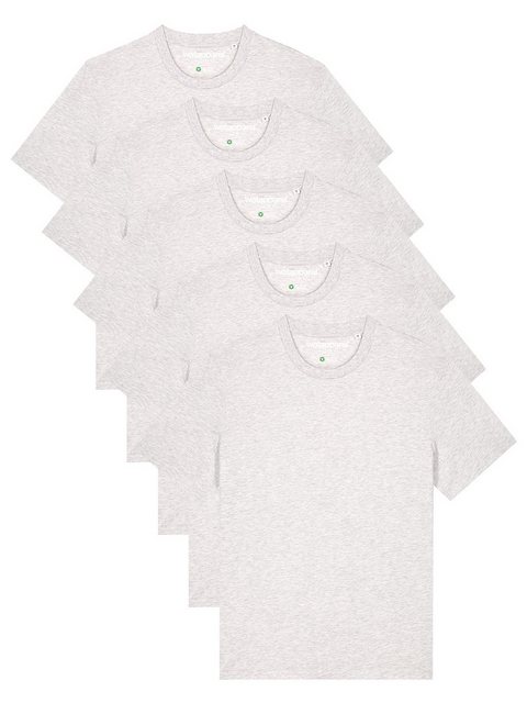 wat? Apparel T-Shirt 5er Multipack Bio Basic T-Shirt Cool Heather Grey günstig online kaufen