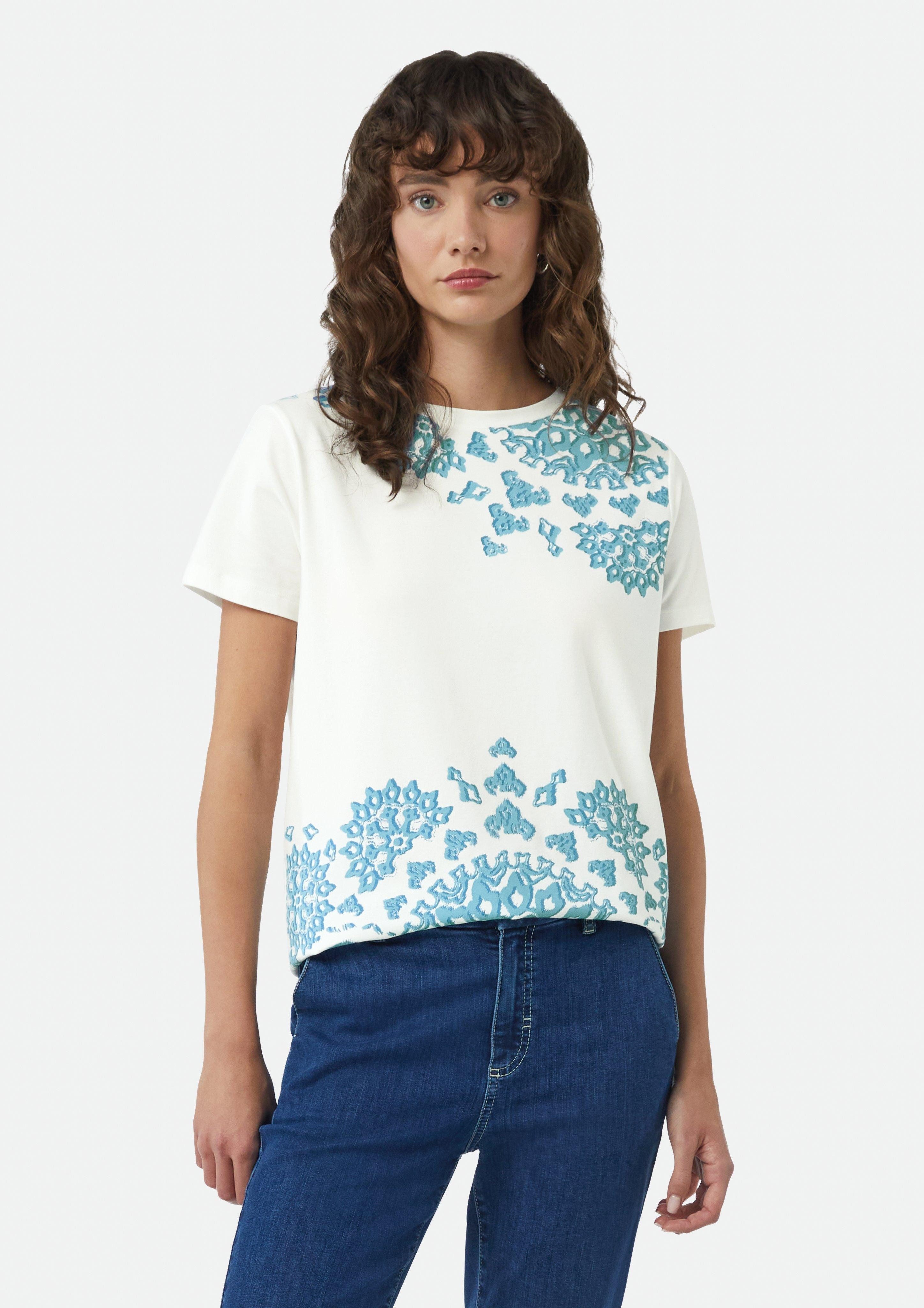 Comma Kurzarmshirt T-Shirt aus Baumwollmix mit günstig online kaufen