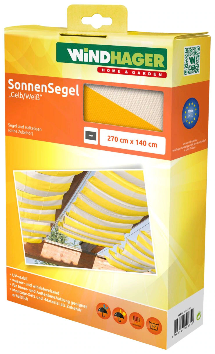 Windhager Sonnensegel, für Seilspannmarkise, inklusive Laufhaken, 2,7x1,4 m günstig online kaufen