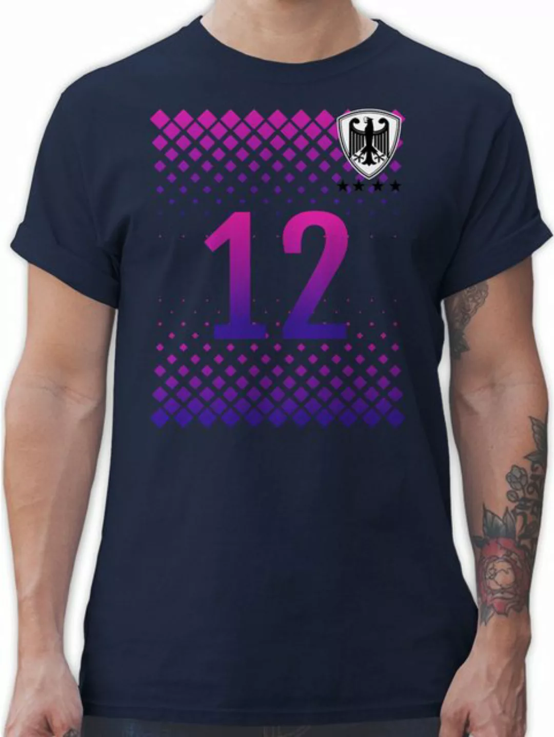Shirtracer T-Shirt Deutschland Trikot Fussball German 12. Mann Nummer 2024 günstig online kaufen