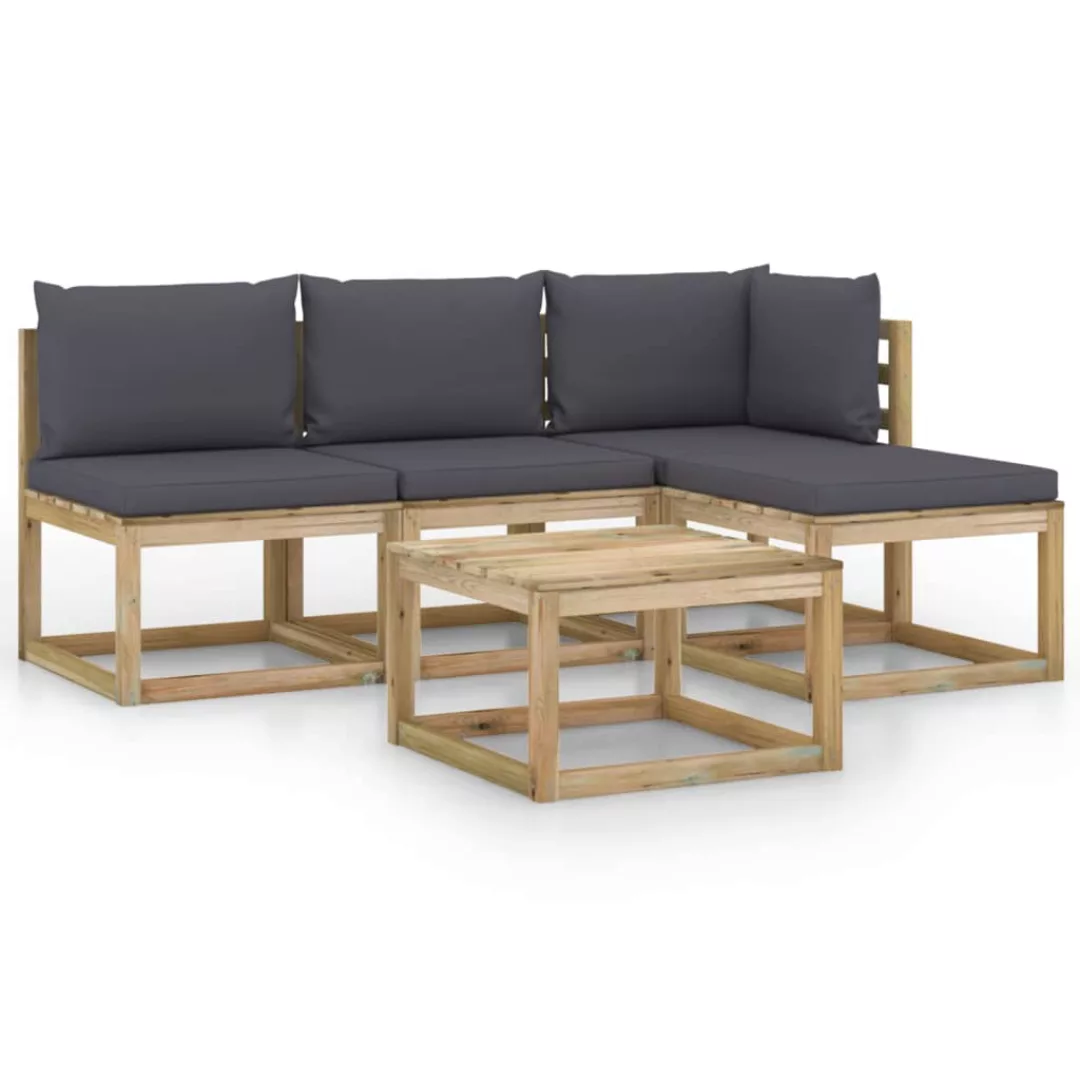 5-tlg. Garten-lounge-set Mit Anthrazit Kissen günstig online kaufen