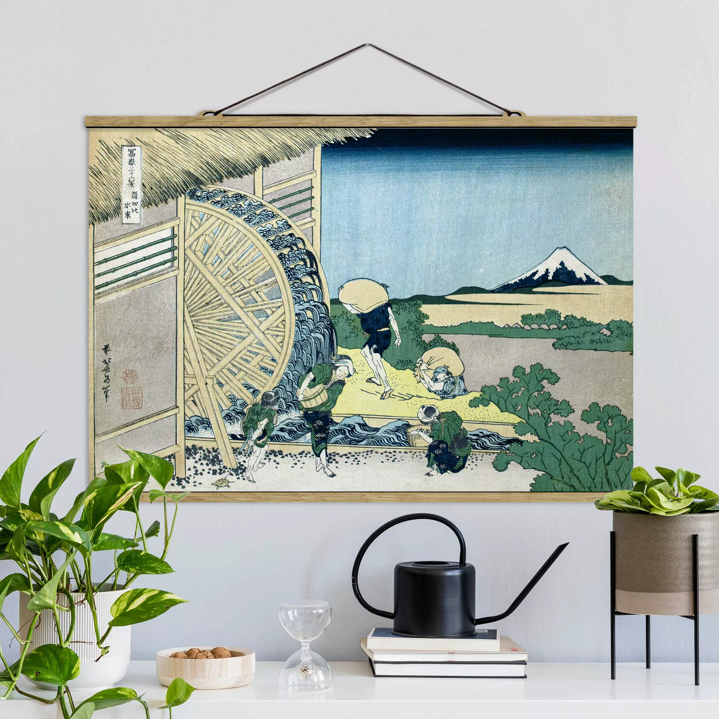 Stoffbild Kunstdruck mit Posterleisten - Querformat Katsushika Hokusai - Wa günstig online kaufen