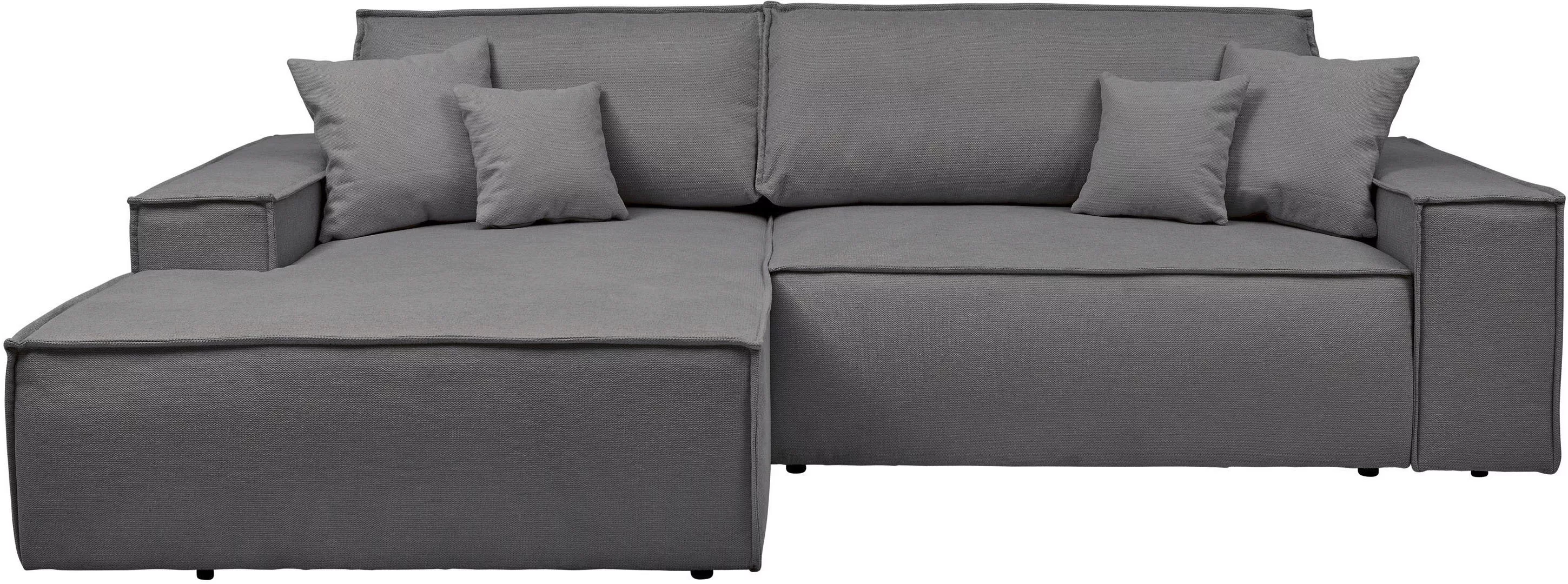 andas Ecksofa "Finnley Schlafsofa 267 cm in Bouclé, Struktur fein u. Cord, günstig online kaufen