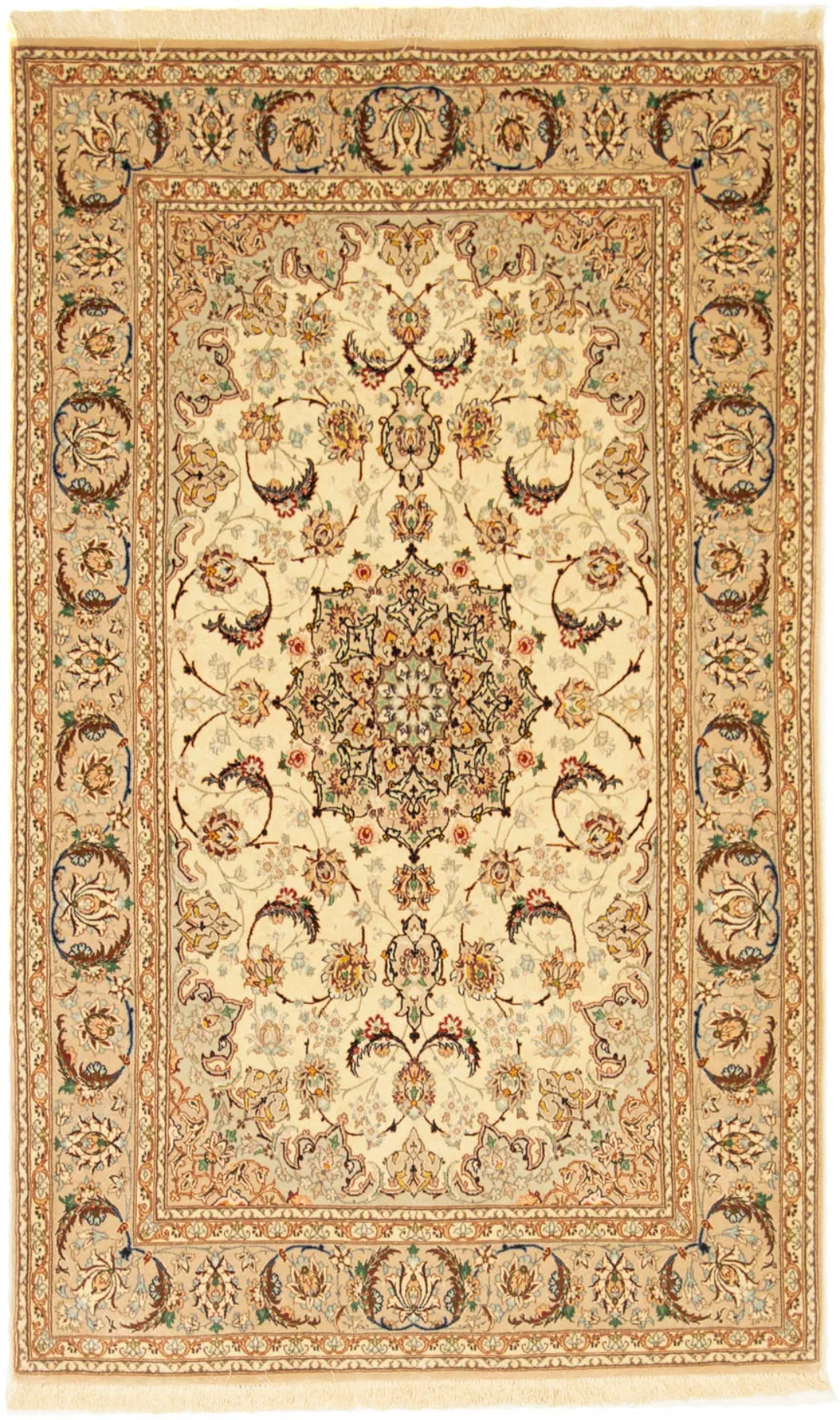 morgenland Teppich »Isfahan Teppich handgeknüpft beige«, rechteckig, 7 mm H günstig online kaufen