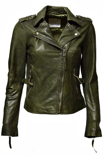 Zimmert Leather Lederjacke Amalia robustes Leder, leichter Glanz, Khaki, Gr günstig online kaufen