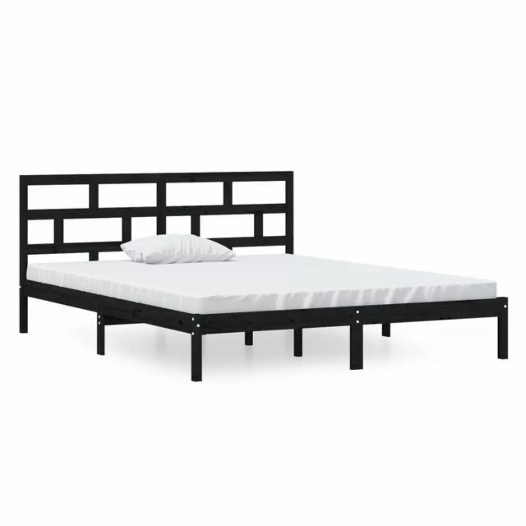 furnicato Bett Massivholzbett Schwarz 120x190 cm günstig online kaufen