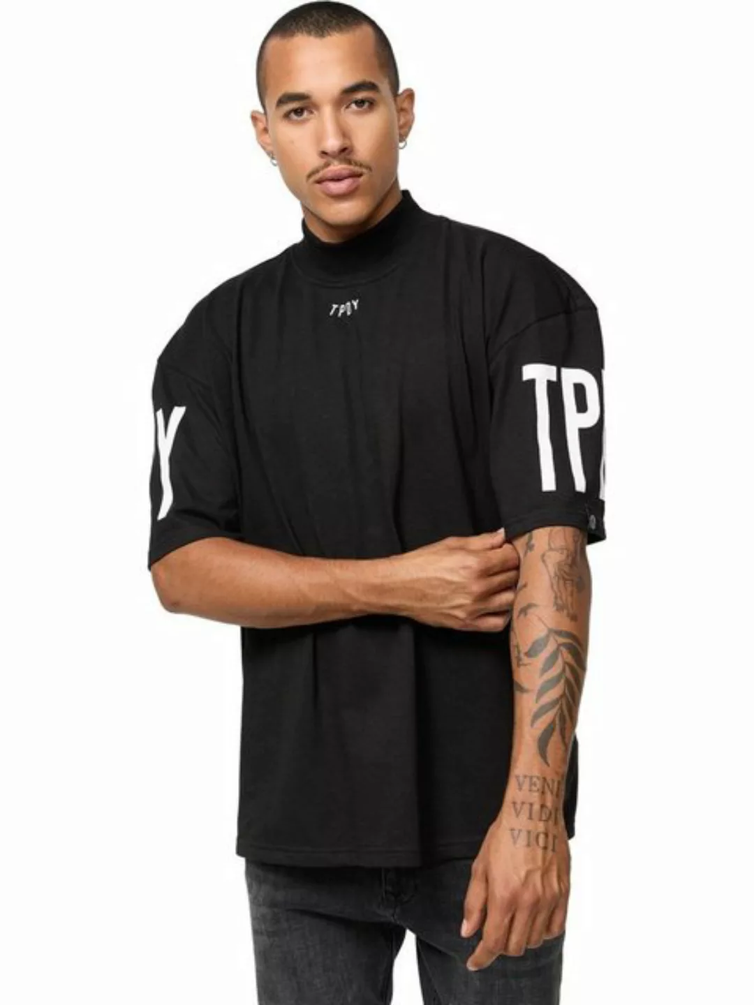 trueprodigy Oversize-Shirt Marlo Logoprint Stehkragen dicker Stoff günstig online kaufen