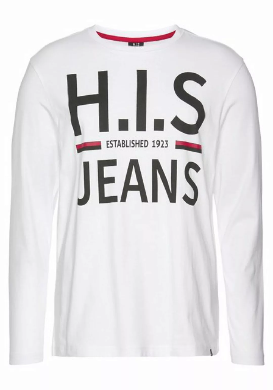 H.I.S Langarmshirt Langarm, schmaler Basic-Schnitt, bedrucktes Design günstig online kaufen