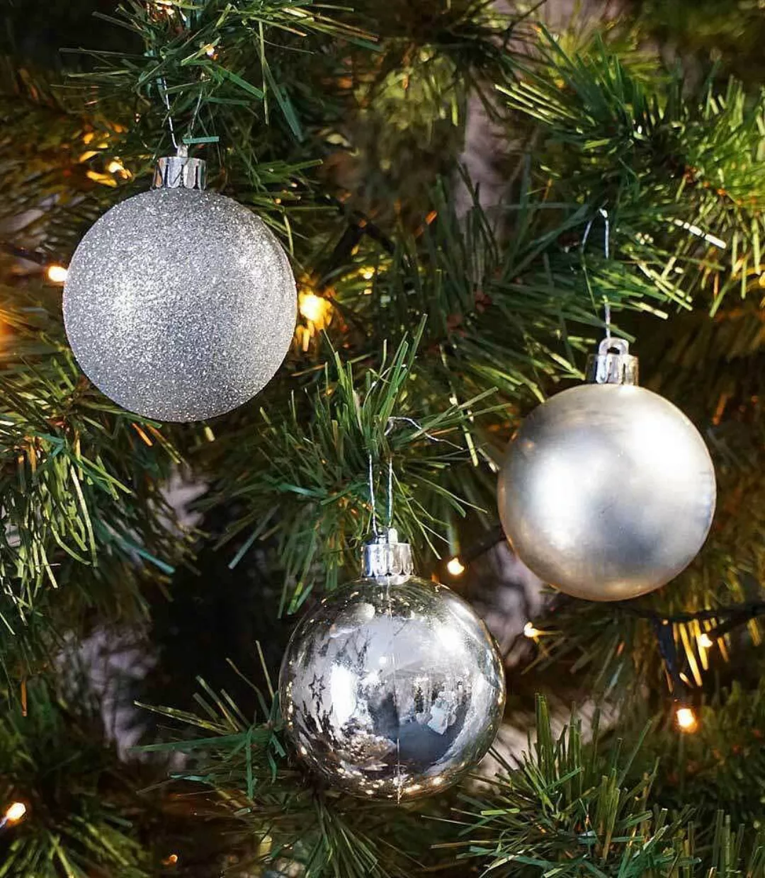 Christbaumkugeln Silber 10 Stück Weihnachtsbaumkugeln Christbaumschmuck günstig online kaufen