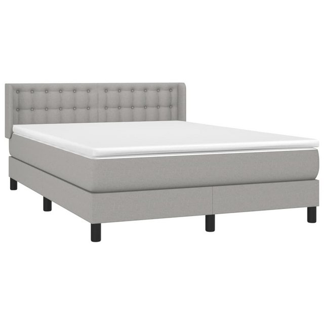 vidaXL Bett Boxspringbett mit Matratze Hellgrau 140x200 cm Stoff günstig online kaufen