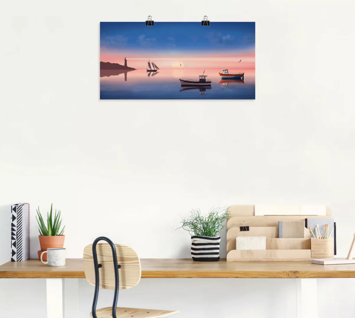 Artland Poster »Fischerboote«, Boote & Schiffe, (1 St.), als Leinwandbild, günstig online kaufen