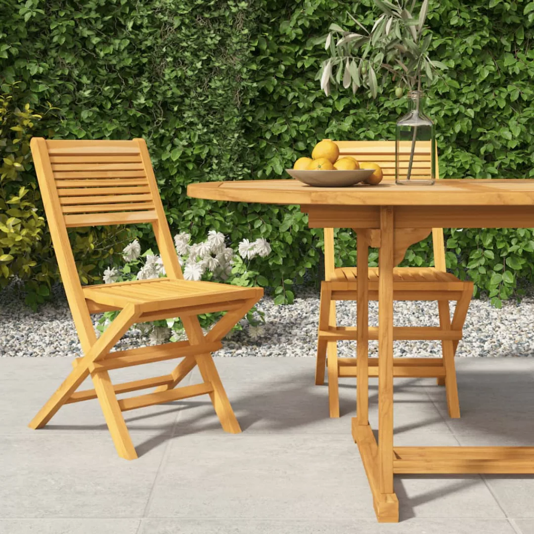 Vidaxl Gartenstühle 2 Stk. Klappbar 47x62x90 Cm Massivholz Teak günstig online kaufen