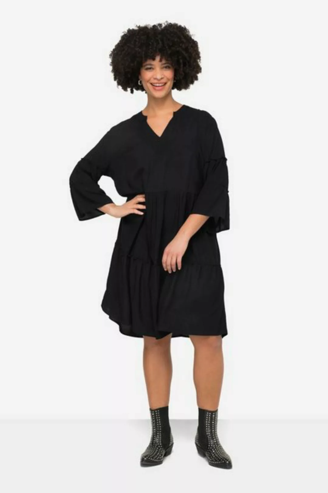 Angel of Style Jerseykleid Tunika-Kleid A-Linie Tunika-Ausschnitt 3/4-Ärmel günstig online kaufen