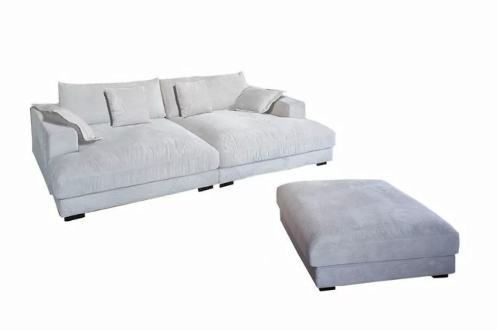 KAWOLA Big-Sofa, mit Hocker und 4 Zierkissen Cord versch. Farben günstig online kaufen