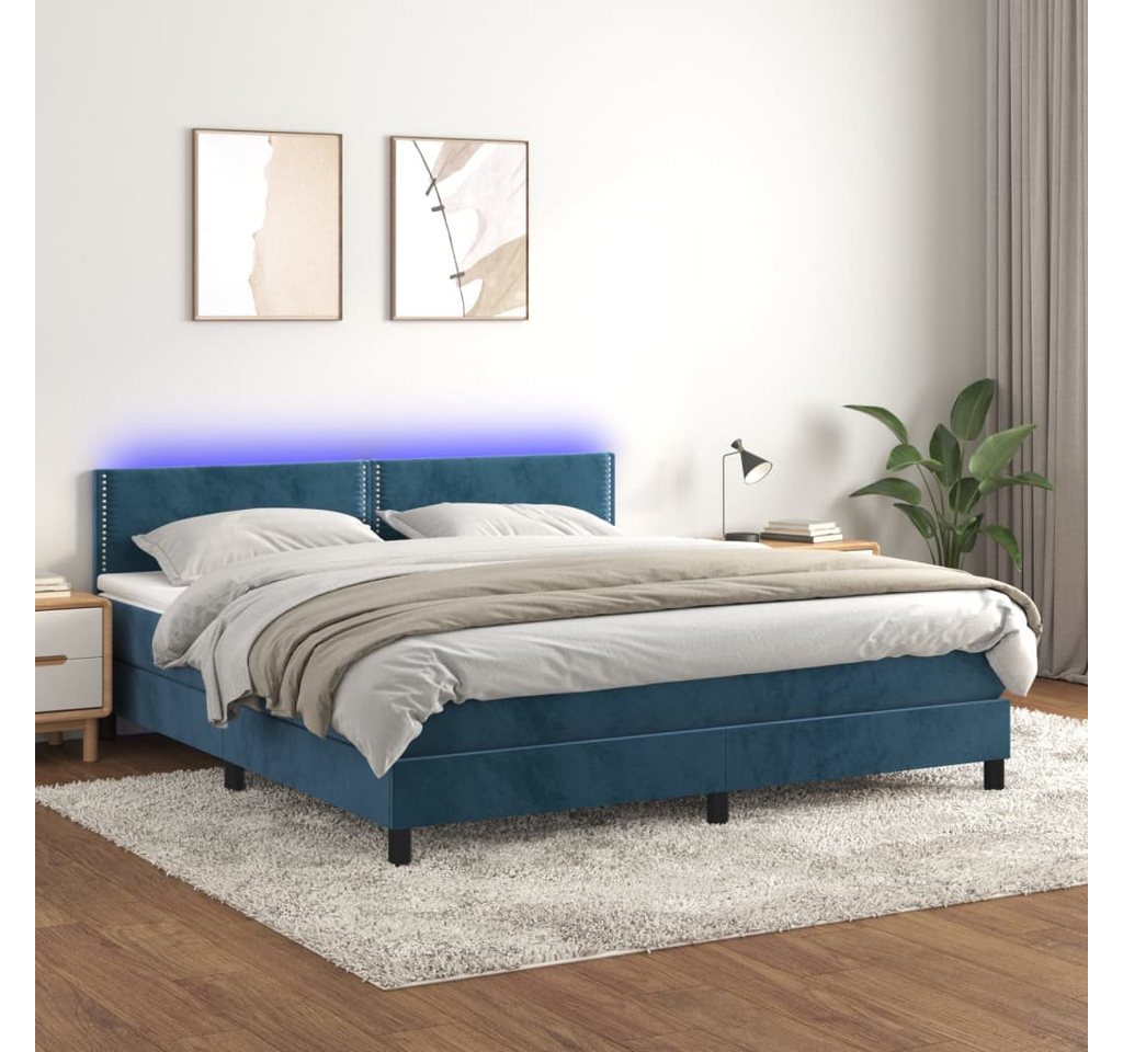 vidaXL Boxspringbett Bett Boxspringbett mit Matratze & LED Samt (160 x 200 günstig online kaufen