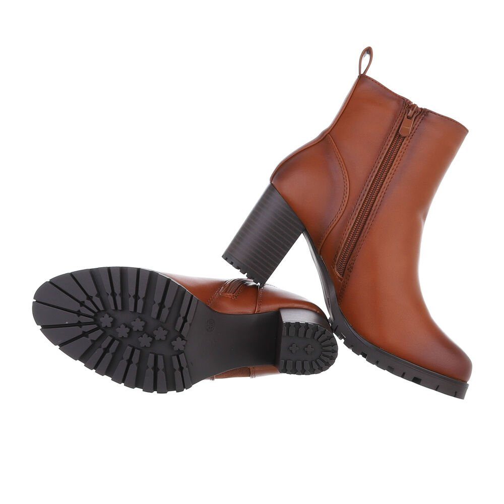 Ital-Design Damen Freizeit High-Heel-Stiefelette Blockabsatz High-Heel günstig online kaufen