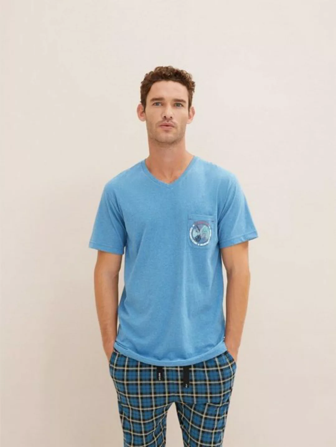 TOM TAILOR Pyjamaoberteil Pyjamashirt mit Motivprint  günstig online kaufen