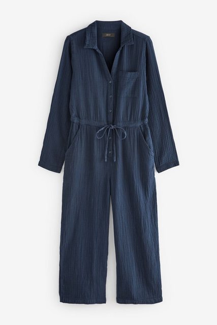 Next Jumpsuit Verkürzter Jumpsuit aus Mulltuch-Baumwolle (1-tlg) günstig online kaufen