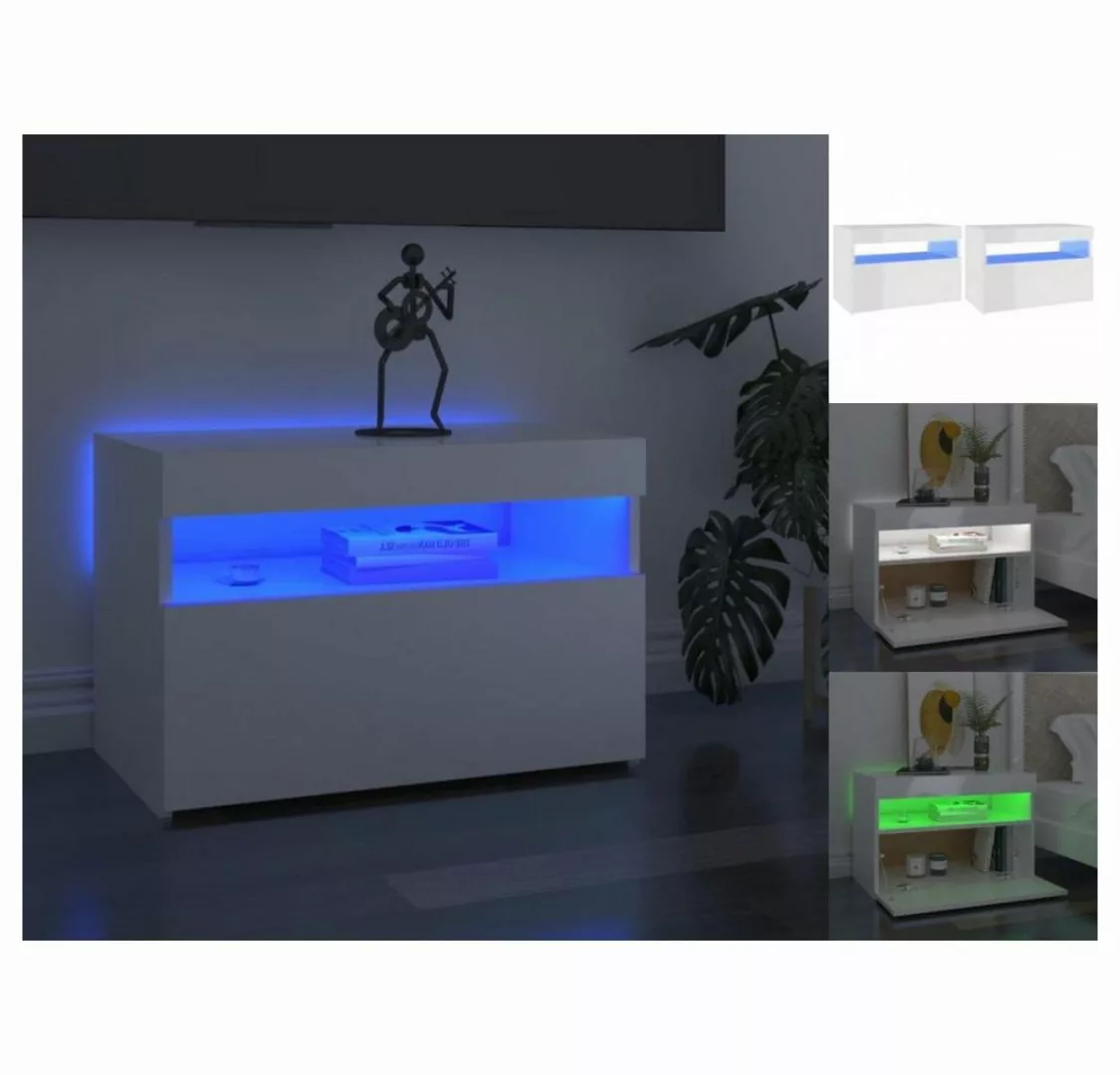 vidaXL TV-Schrank TV-Schränke mit LED-Leuchten 2 Stk Hochglanz-Weiß 60x35x4 günstig online kaufen