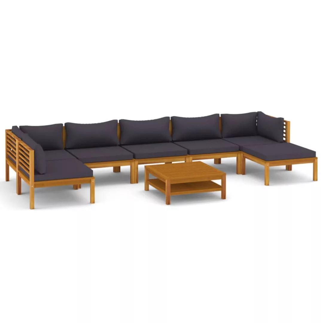 8-tlg. Garten-lounge-set Mit Auflage Massivholz Akazie günstig online kaufen