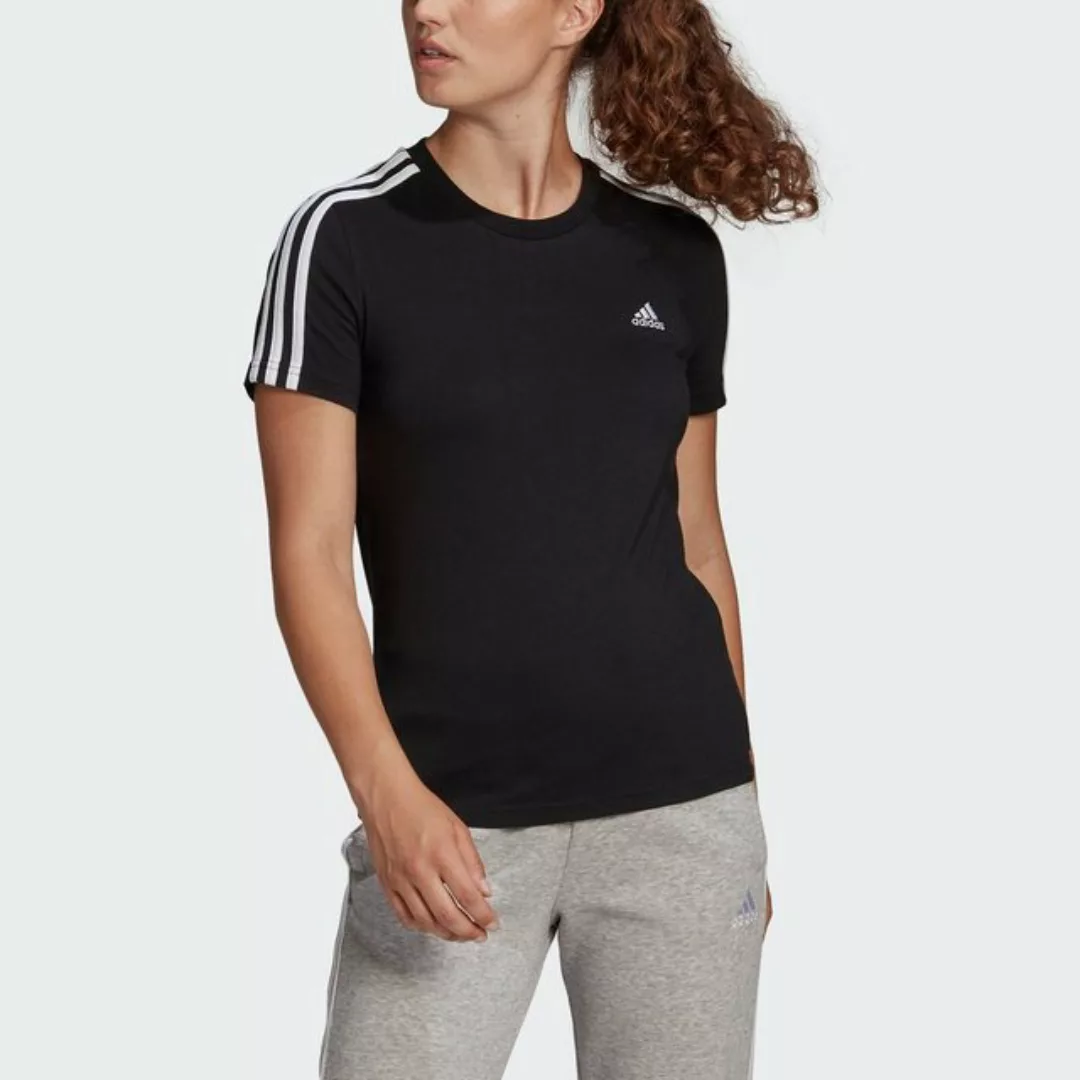 adidas Sportswear T-Shirt "LOUNGEWEAR ESSENTIALS SLIM 3-STREIFEN" günstig online kaufen