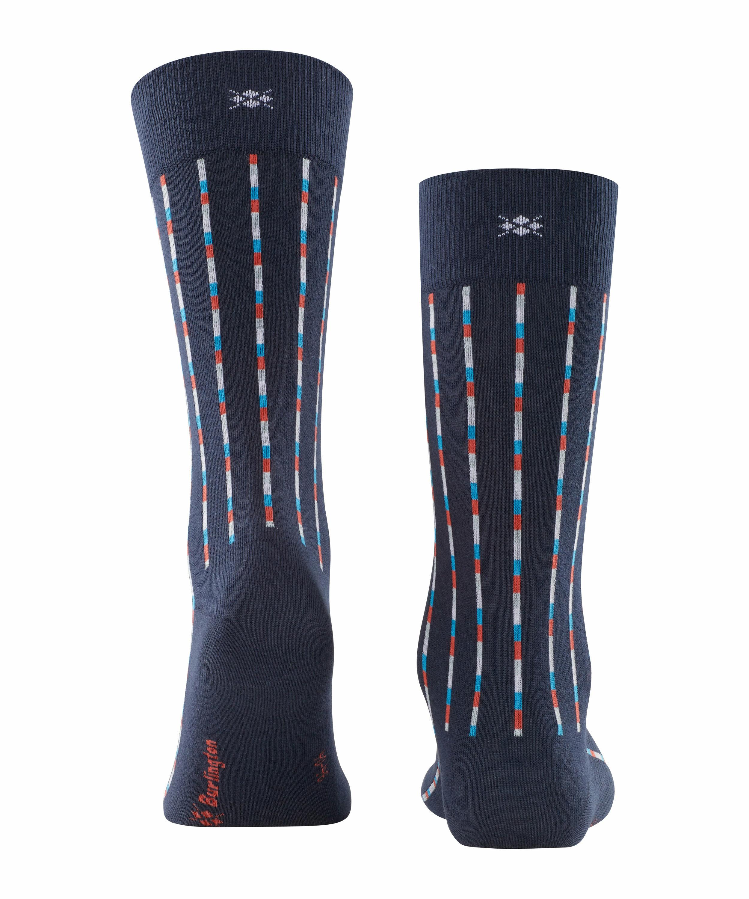 Burlington Pinstripe Herren Socken, 40-46, Blau, Baumwolle, 21932-612002 günstig online kaufen