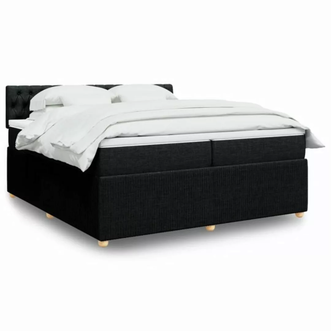 vidaXL Boxspringbett, Boxspringbett mit Matratze Dunkelgrau 200x200 cm Stof günstig online kaufen