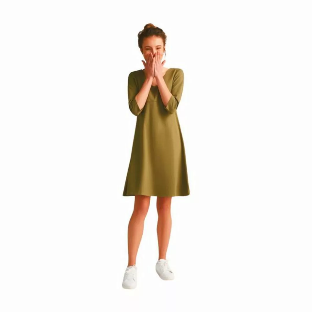 Leela COTTON Strandkleid 3/4 Arm V-Neck Kleid günstig online kaufen