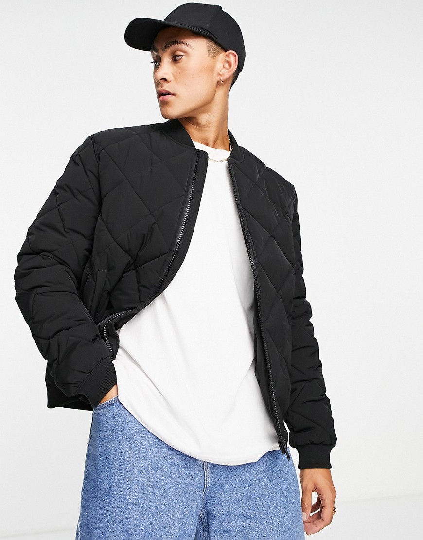 ASOS DESIGN – Gesteppte Bomberjacke in Schwarz günstig online kaufen