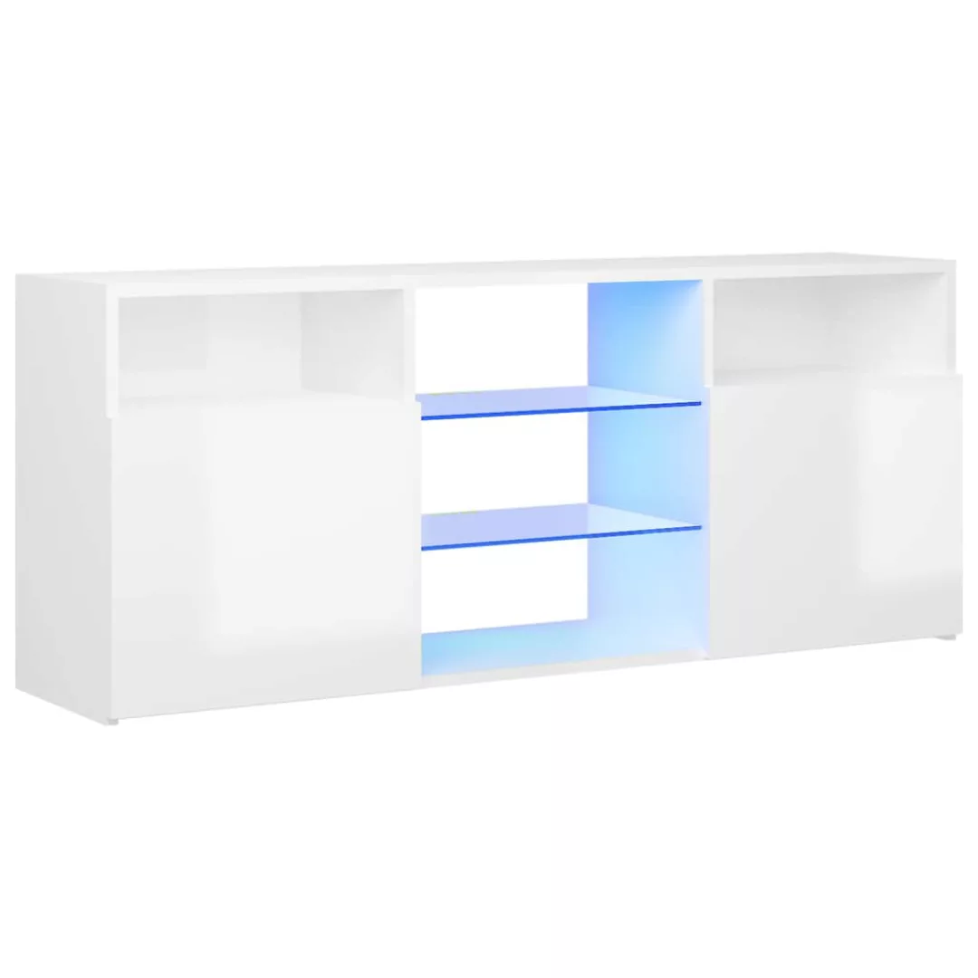 Tv-schrank Mit Led-leuchten Hochglanz-weiß 120x30x50 Cm günstig online kaufen