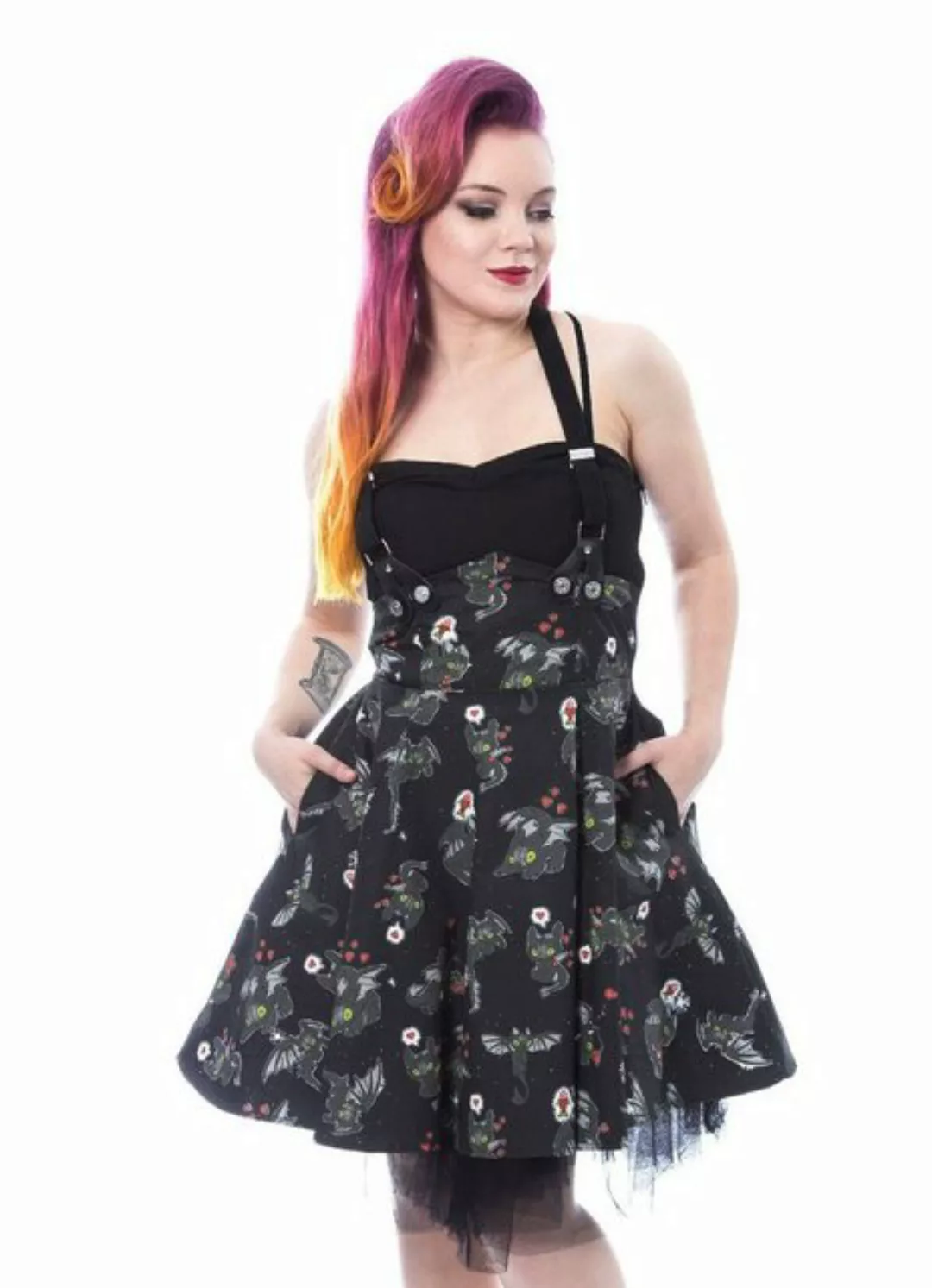 Cupcake Cult A-Linien-Kleid Dragon Heart Dress eingenähter Unterrock aus Tü günstig online kaufen