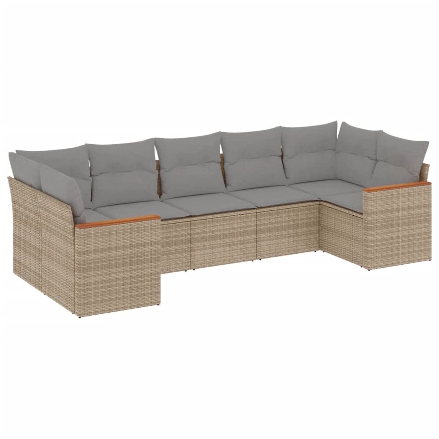 vidaXL 7-Tlg Garten-Sofagarnitur mit Kissen Beige Poly Rattan 3226269 günstig online kaufen