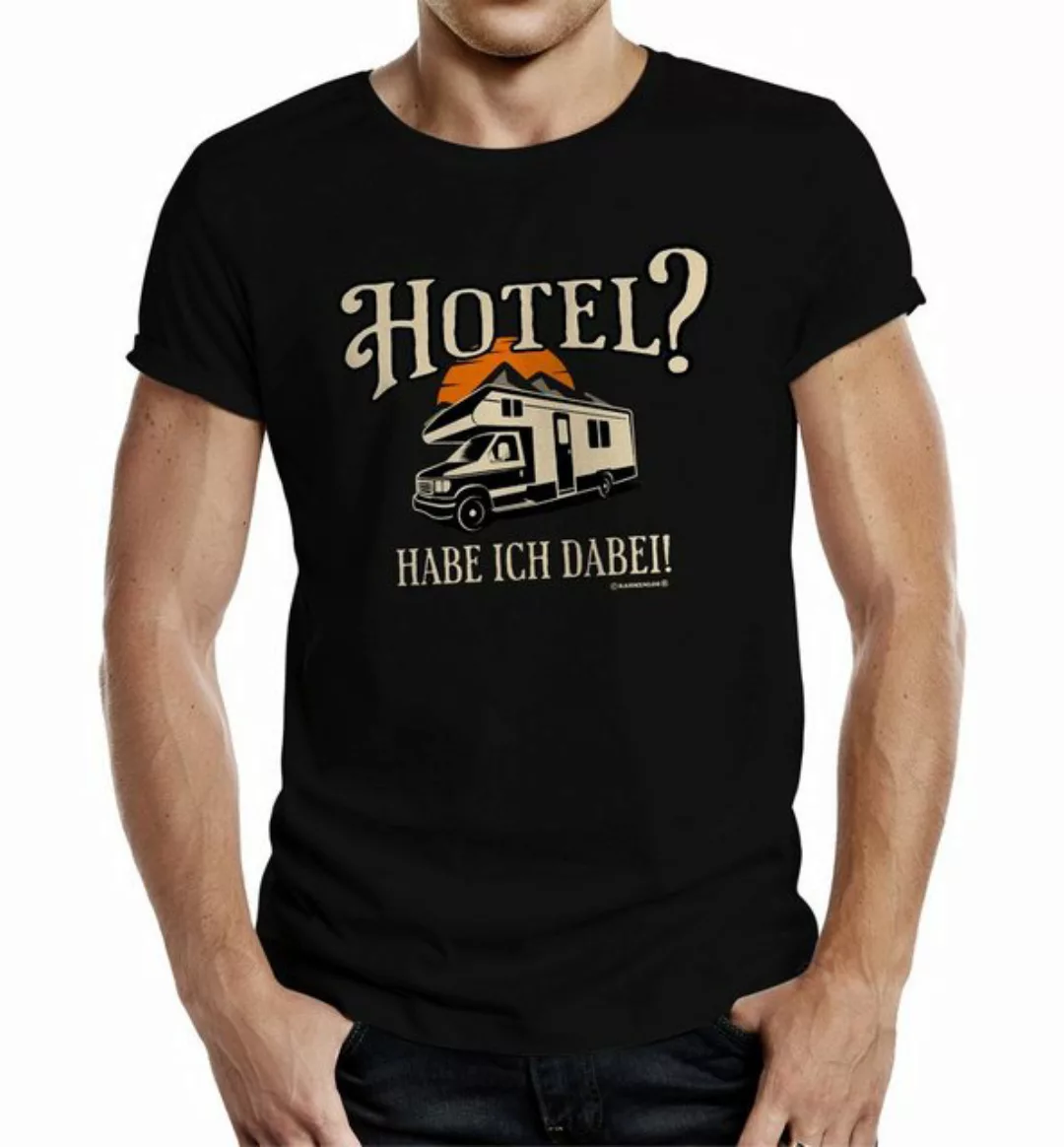 Rahmenlos T-Shirt Geschenk für Wohnmobilfahrer - Hotel habe ich dabei günstig online kaufen