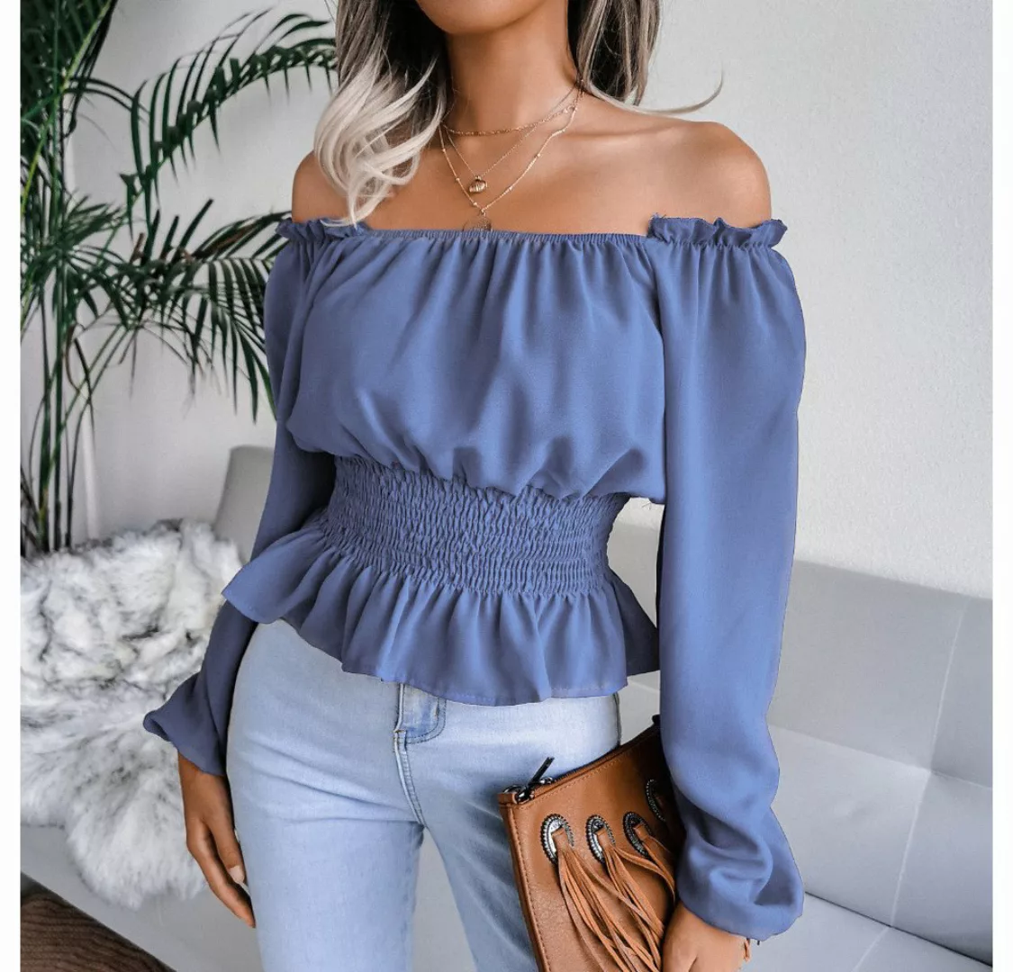BlauWave Hemdbluse Frauen Sexy Off Shoulder Blusen (1-tlg., Langarm Ruffle günstig online kaufen