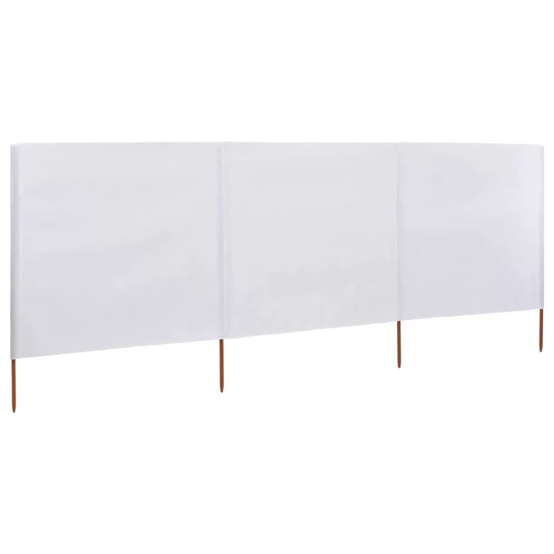 3-teiliges Windschutzgewebe 400 X 120 Cm Weiß günstig online kaufen