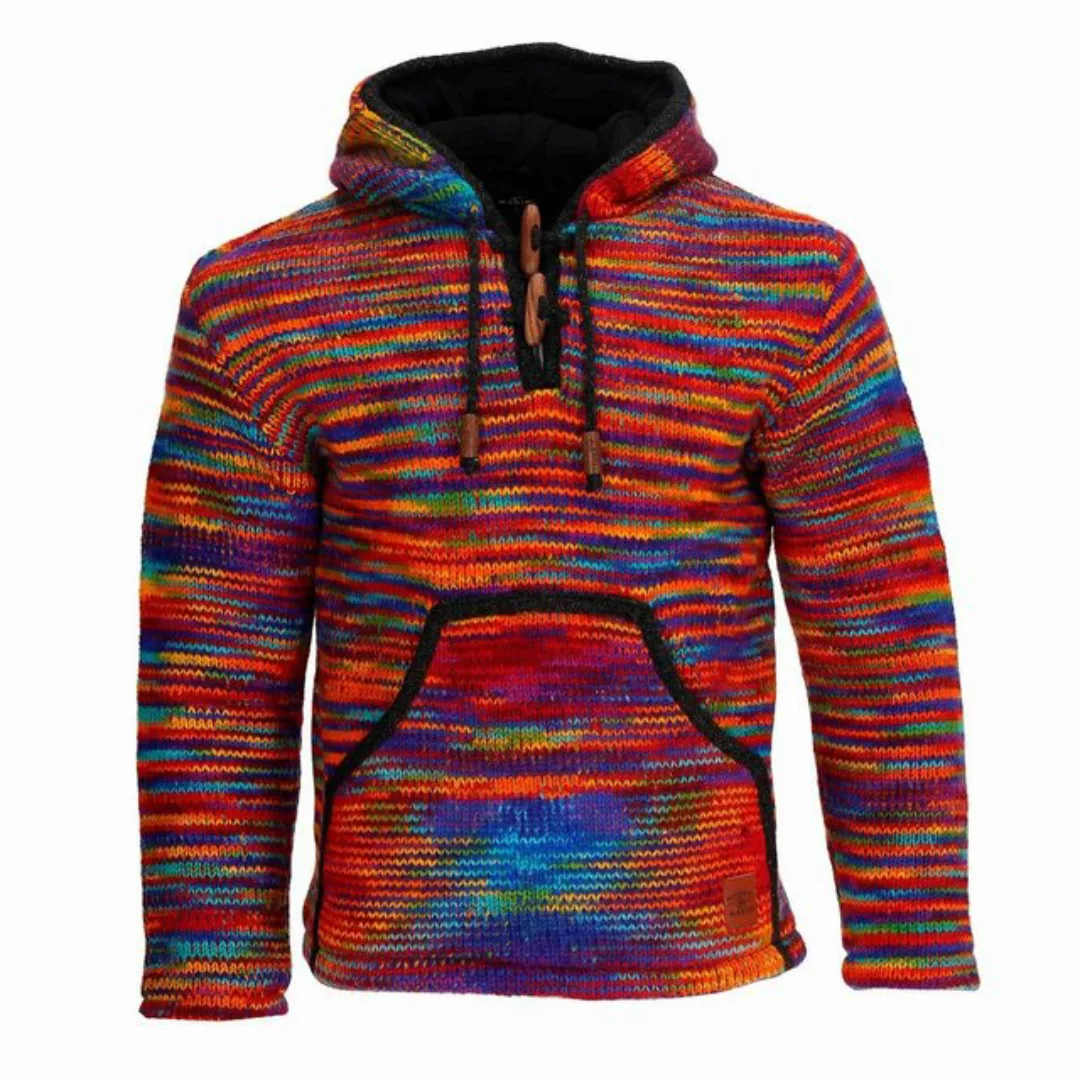 KUNST UND MAGIE Hoodie Hoodie Regenbogen Kapuzenpullover Strickjacke Wolle günstig online kaufen