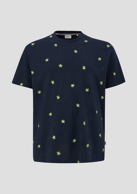 s.Oliver Kurzarmshirt T-Shirt mit All-over-Print Artwork günstig online kaufen